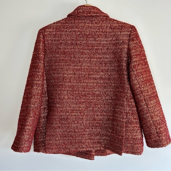 Smythe Orange Metallic Wool Tweed Blazer Size 6 - Picture 8 of 10